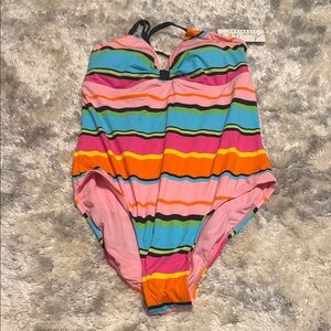 Anne Cole Colorful Striped One Piece Swimsuit